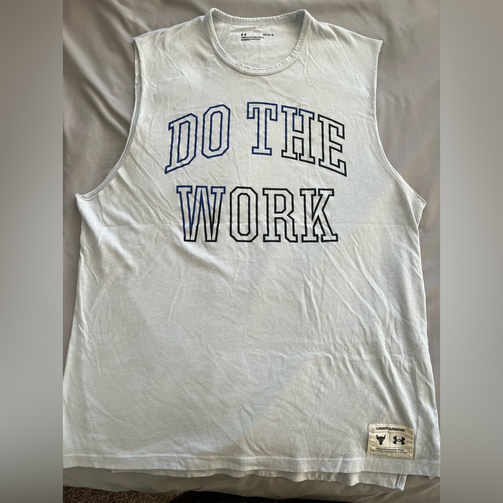 Under Armour Light gray Sleeveless Top with Blue Print - Project Rock
